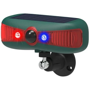 Solar Powered Alarm Infrared Motion Sensor Sound and Light Warning High-Frequency Ultrasonic Animal Voice Repellent