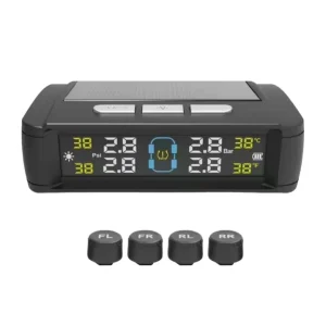 Solar-Powered Digital Car TPMS Tire Pressure and Temperature Warning Monitor