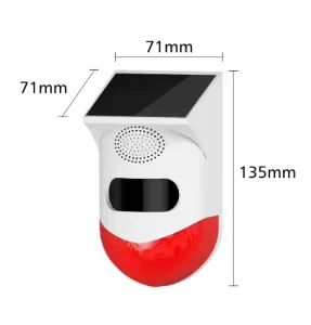 Solar Powered Outdoor Security Alarm 120dB Loud Siren Sound Strobe Light Warning System Motion Sensor Alarm for Farm Garden Yard