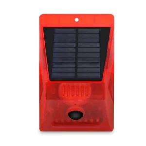 Solar Powered PIR Motion Sensor Alarm With Remote Control 129dB Siren Strobe for Home Garden Shed Caravan Security Alarm System