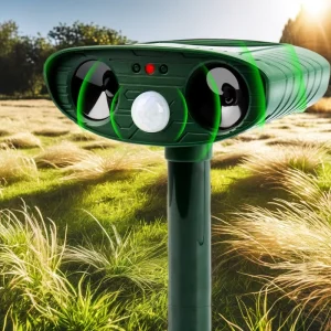 Solar Powered Plastic ABS Electronic Dog Bark Control Ultrasonic Animal Repeller >20 Hours Battery Life for Outdoor Use