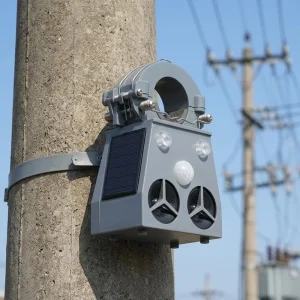 Solar Powered Waterproof Eco Friendly Ultrasonic Bird Repeller with Customizable Duration for Animal Control