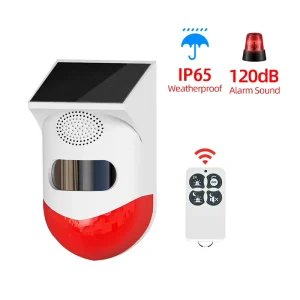 Solar Powered Wireless Alarm Weatherproof Solar Motion Sensor Detector with PIR Infrared Outdoor Anti theft Security Alert