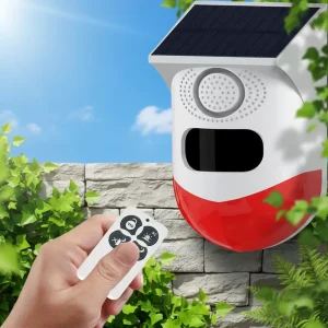 Solar Powered Wireless PIR Motion Sensor Alarm Light 120dB CT80 Series Outdoor Security Alert with Remote Control