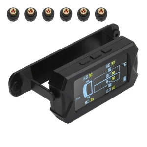 Solar Powered Wireless TPMS for 6 Wheel Heavy Duty Trucks and RVs with Real Time Alerts