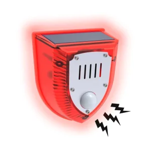 Solar Security Alarm Light 129dB Barking Dog Strobe Light Sound Alarm Detector Noise Maker Warning Lamp for Yard