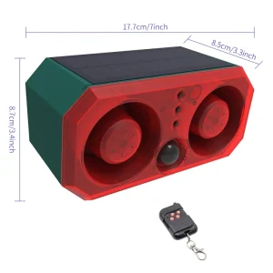 Solar Sound & Light Alarm Motion Sensor 260Db Sound Alert & Flash Warning Strobe Security Alarm System for Farm Villa
