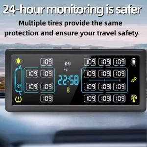 Solar TPMS Tire Pressure Monitor for Truck RV Fire Truck 6 14 Wheels External Sensor Universal