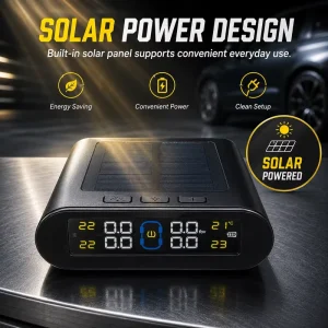 Solar TPMS with 4 Internal Sensors for Cars SUVs and Vans