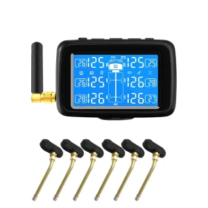 Special TPMS for Large 6 Wheel Trucks Displays Tire Pressure & Temperature Low Pressure Alarm