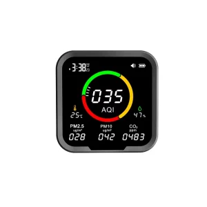 Square CO2 PM1.0 PM2.5 Air Quality Monitor with Temperature and Humidity Detection IP54