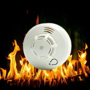Standalone Photoelectric Smoke Detector Fire Alarm with Audible and Visual Alarm, Fireproof Plastic, DC3V Battery