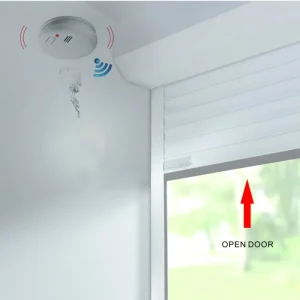 Standalone RF-Controlled Smoke Alarm for Automatic Windows or Doors