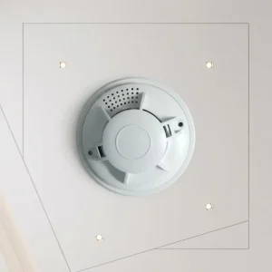 Standalone Wireless Photoelectric Smoke Detector, 9V Battery, 85 dB, Ceiling-Mounted, Factory