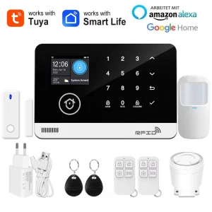 Supports Voice Control APP Remote Control GSM Home 433MHz Wireless Security Burglar Alarm Tuya Smart WiFi Alarm System