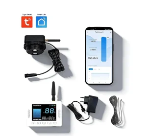 TLC2502LS Ultrasonic Level Sensor RS485 WiFi Smart Liquid Level Indicator 1% Accuracy PC Material 3m Range LCD