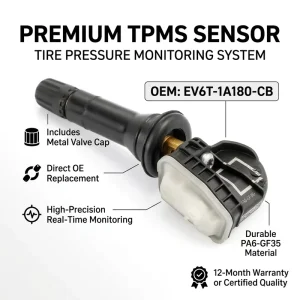 TPMS EV6T1A180CB Tire Pressure Sensor for Ecosport, Everest, F-150, Fiesta, Focus, and Transit