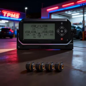 TPMS Heavy Truck 4 Tire Pressure Detector Monitoring System High Precision Solar External Digital Display 0 15bar