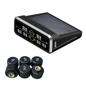 TPMS Heavy Truck 6-Tire Pressure Detector Monitoring System Solar External Digital Display 0-15 bar