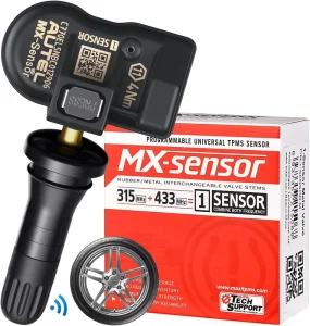 TPMS Sensor 315 MHz 433 MHz Dual Frequency Universal Programmable Tire Pressure Sensor with Rubber Valve