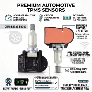TPMS Sensor 52933D4100 52933-F2000 433MHz for Niro Optima Sportage