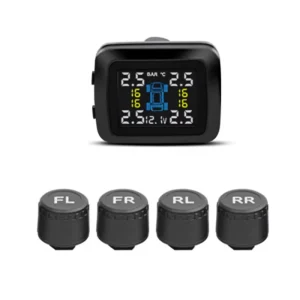 TPMS Sensor Cigarette Lighter Tire Pressure Monitor for Car Truck SUV with External Sensor IPX7 Waterproof Real-Time Alarm