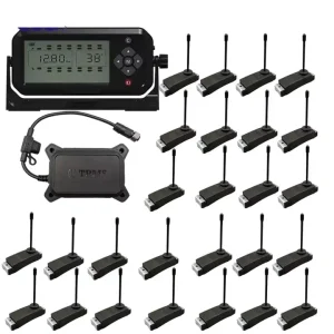 TPMS System for Auto Truck, Wireless Tire Pressure Monitoring with 18 Sensors, Supports up to 26 Tires