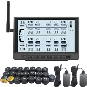 TPMS Tire Pressure Monitoring System for Truck Bus Fire Truck Utility Mining Vehicle 22 Wheels External Sensors