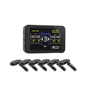 TPMS Tire Sensor and Tire Pressure Monitoring System for Trucks and RVs, 6-8 Sensors