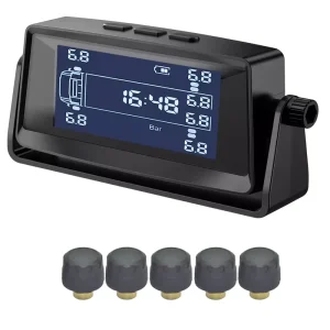 TPMS for Semi Trucks 6-24 Wheels Digital Wireless Tire Pressure Monitor with External and Internal Sensors