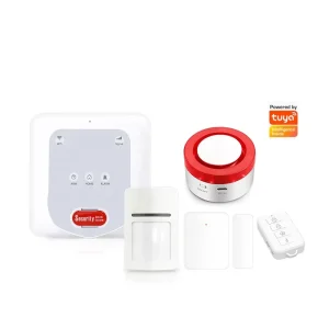 TUYA GSM WiFi Smart Home Alarm System with PIR Detector Door Detector Remote Control and Siren Alarm