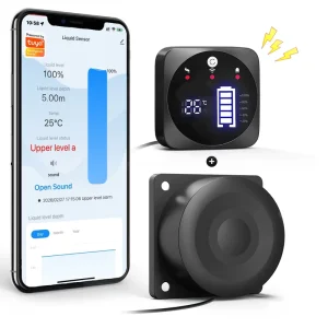 TUYA WiFi RF433 Smart Water Level Sensor Tank Monitor Liquid Level Meter 5m Water Tank Alarm APP Remote Control