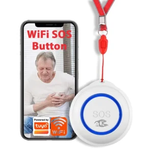 TY SOS 1 Tuya WiFi SOS Emergency Button with Smart Life APP Notifications One Key Alert Wall Sticky Design for Elderly & Kids