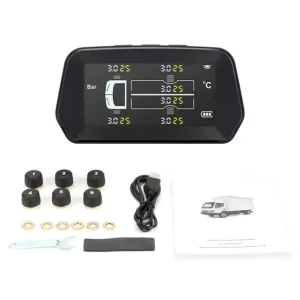 Tire Pressure Monitoring System with 6 Tire Sensors and Truck Display