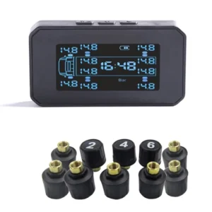 Trucks RVS and Special Vehicles 8Bar TPMS Tire Pressure Monitoring System Solar Charging 6 8 10 Sensors Temperature Safety Alarm