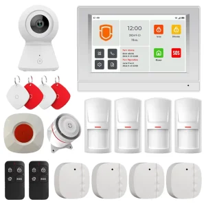 Tuya 4G GSM SMS WiFi Smart Home Burglar Security Wireless Alarm System with 7-inch Touch Keypad