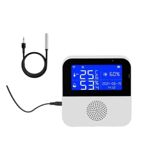Tuya APP Indoor Smart Wifi Battery Lcd Digital Cold Room Temperature Sensor Industrial Temperature Humidity Measurement Sensor