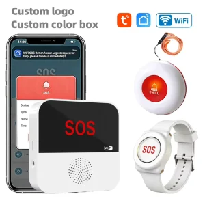 Tuya Calling System Pagers Wristwatch SOS Emergency Call Button Home Caregiver Pager for Elderly Care Products