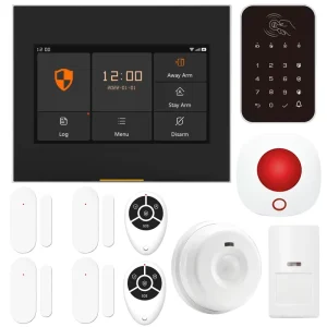 Tuya GSM WIFI Home Intruder Alarm Security System Kits With Smart Door Sensors Outdoor PIR Microwave Motion Sensor