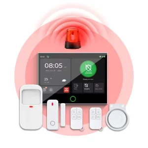 Tuya Smart 7-Inch IPS Touchscreen Home Alarm System with WiFi 4G GSM 5000mAh Battery CE Certified for Door Usage