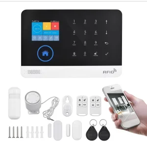 Tuya Smart APP WiFi+2G Anti-theft Alarm GSM Security Alarm System with PIR Motion Sensor Barking Sound Plastic Material