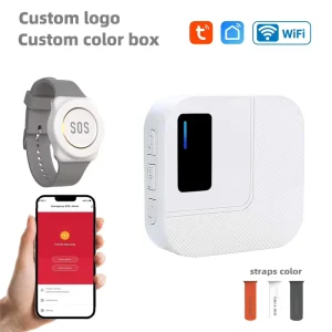 Tuya Smart Caregiver Pager SOS Alarm Wristband Button Emergency Alert Device For Elderly Home Care