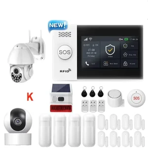 Tuya Smart Home Security Alarm System GSM with Touch Screen 4G WIFI & 433MHz ABS Material Alexa & Smart Life App Control