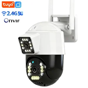 Tuya Smart Life 8MP Dual Lens 2.4G/5G Wifi PTZ Camera Outdoor IP66 Waterproof Network Wireless CCTV Security AI Detection Camera