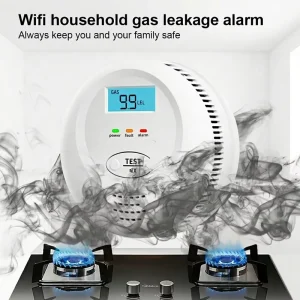Tuya Smart WiFi Gas Detector with 100dB Sound Light Alarm 2.4GHz Wireless Combustible Natural Gas LPG Leak Sensor for Home