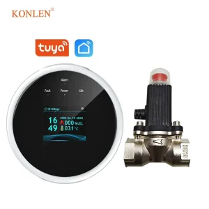 Tuya Smart WiFi Gas Leak Detector & Solenoid Valve Real time Alarm Automatic Shut off for LPG NG Remote Control & App Alert