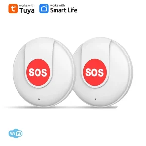 Tuya Smart WiFi SOS Button & One Touch Emergency Panic for Elderly Care Real Time Notification White or Black Color Option