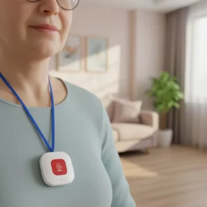 Tuya Smart WiFi SOS Emergency Alert Button Necklace for Elderly with Waterproof Plastic Design
