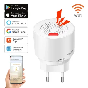 Tuya Smart WiFi Smoke Sensor Methane LPG Combustible Gas Detector Battery Operated for Garage & Hotel Use Home Security Alarm