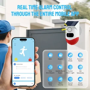 Tuya Smart Wifi Outdoor Solar Infrared Alarm Siren Intelligent Night Recognition Waterproof Security Alarm Systems
